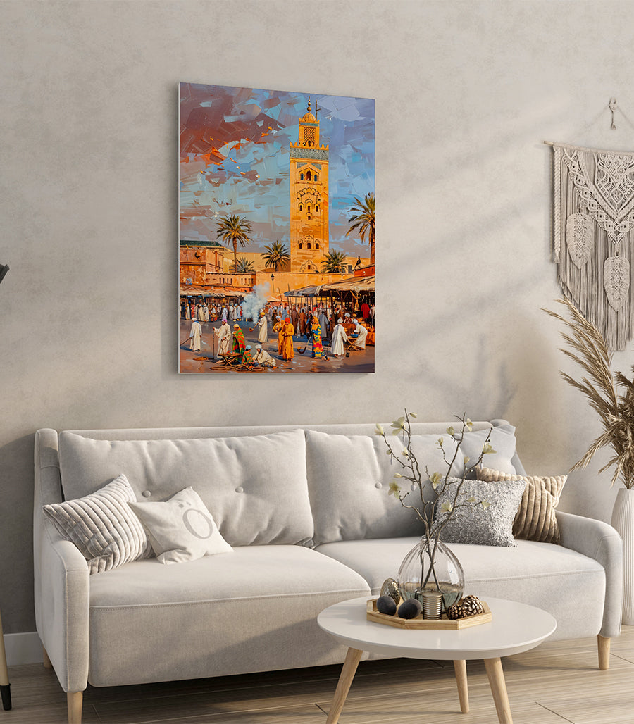 Tableau Décoratif Marocain - La Koutoubia au Crépuscule