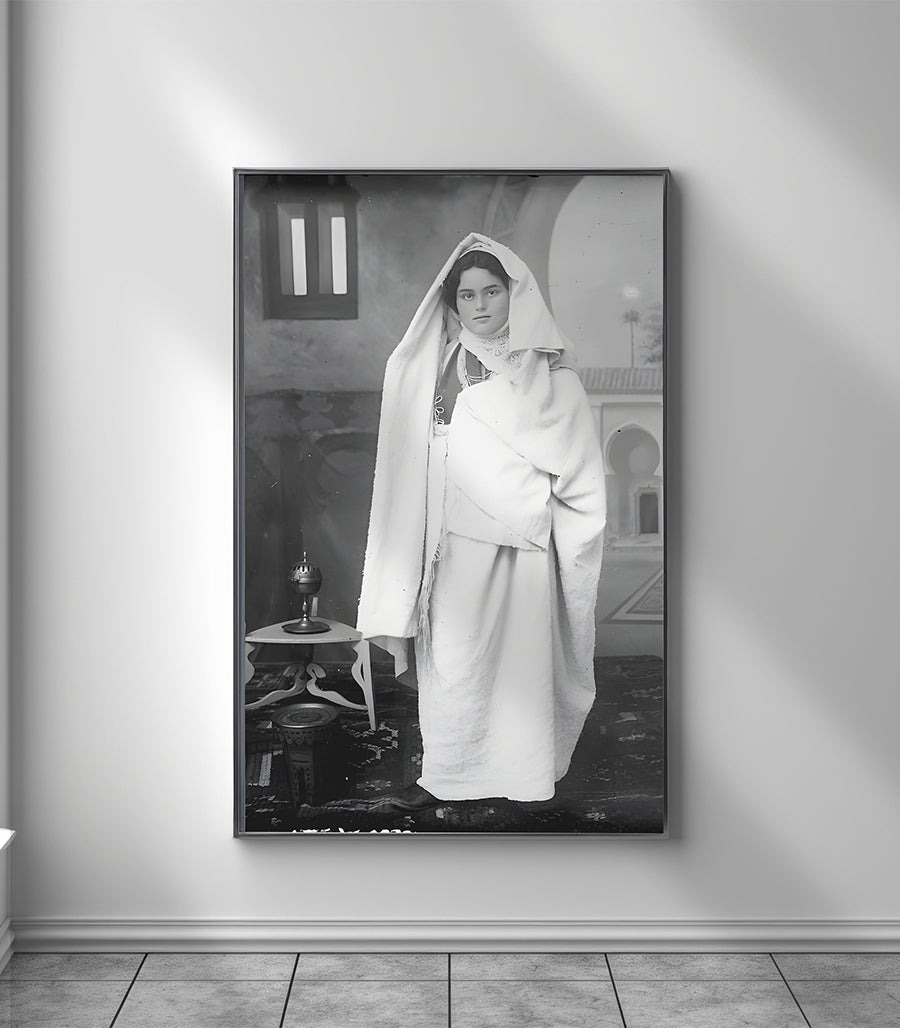 Tableau décoratif 'Élégance Marocaine en Noir et Blanc'