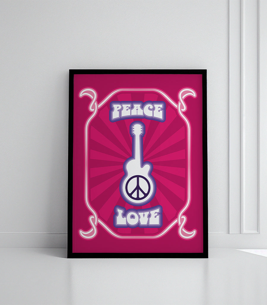Tableau Décorative Psyché Love - Peace & Love en Style Psychédélique