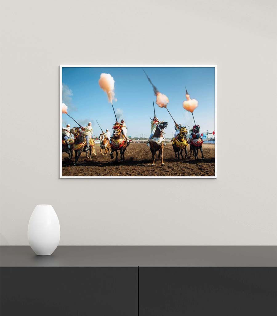 TABLEAU DÉCORATIF SUR VELOURS LA GRÂCE DU CHEVAL