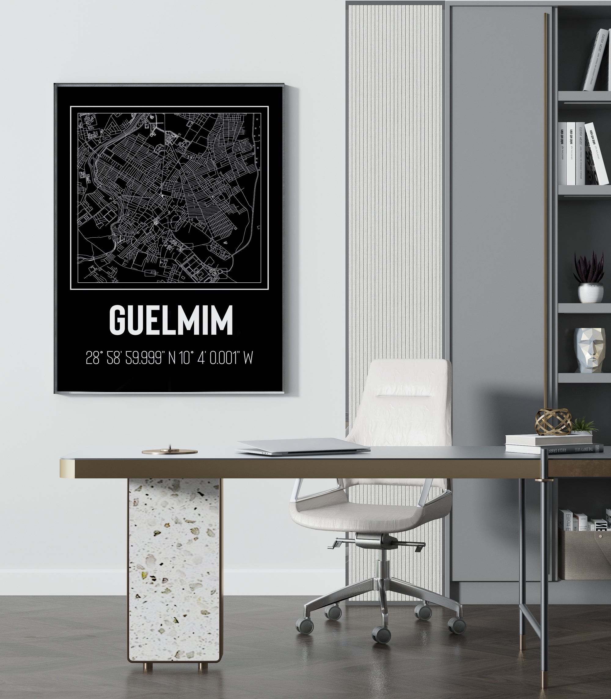 Tableau Décoratif - Tracés Urbains de Guelmim : Héritage Authentique