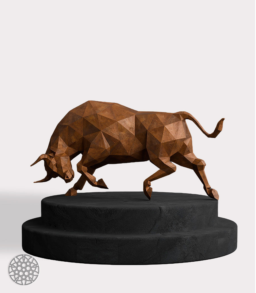 Sculpture Métallique Taureau en Acier Corten