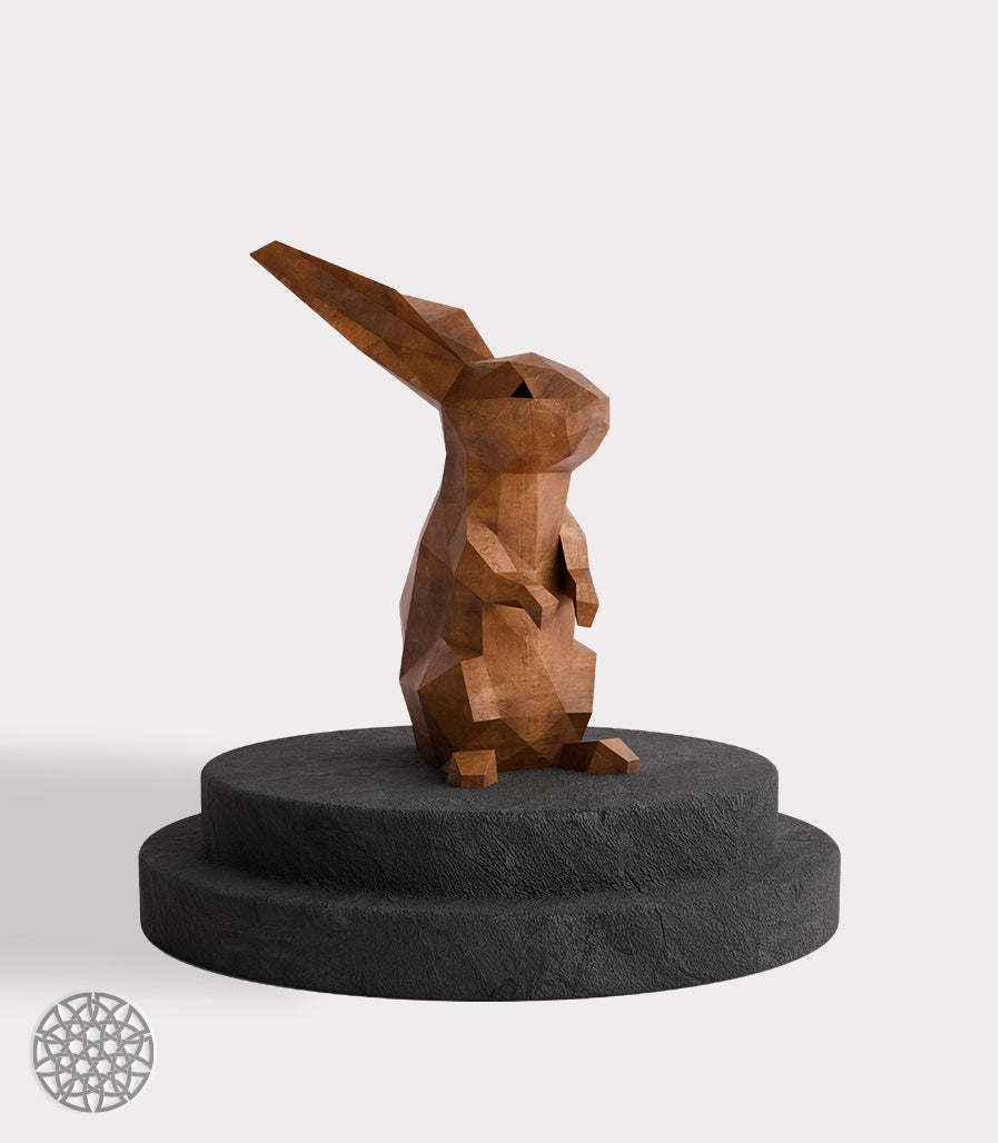 Sculpture Métallique Lapin en Acier Corten