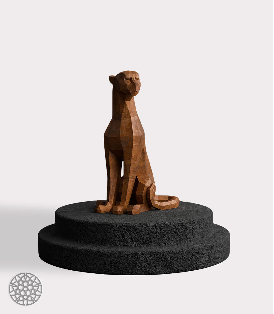 Sculpture Métallique Guépard en Acier Corten