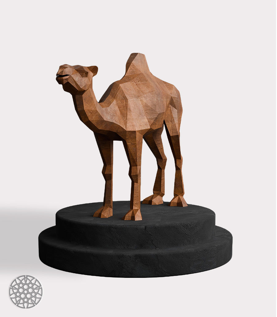 Sculpture Métallique Chameau en Acier Corten