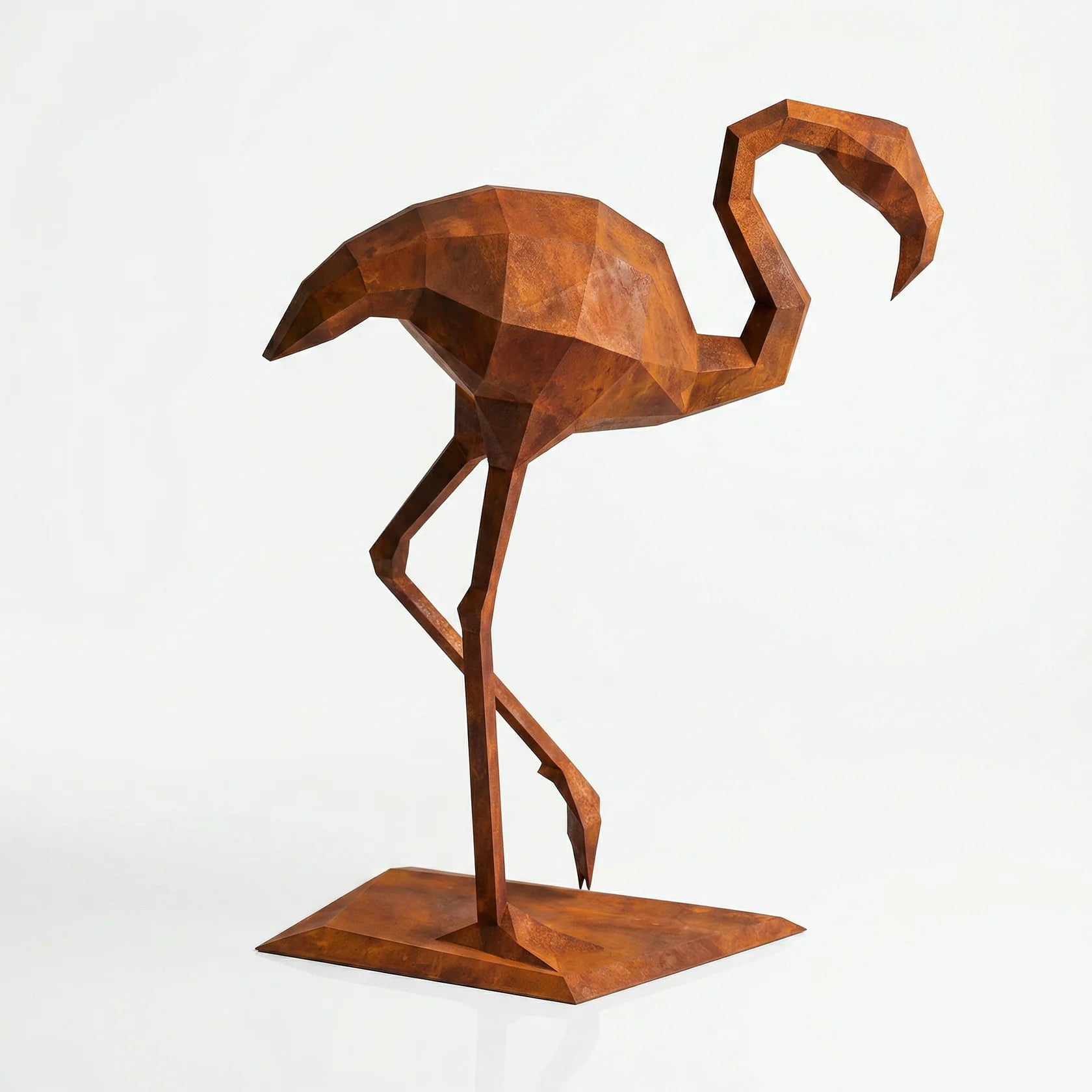 Grande Sculpture Facette Flamant