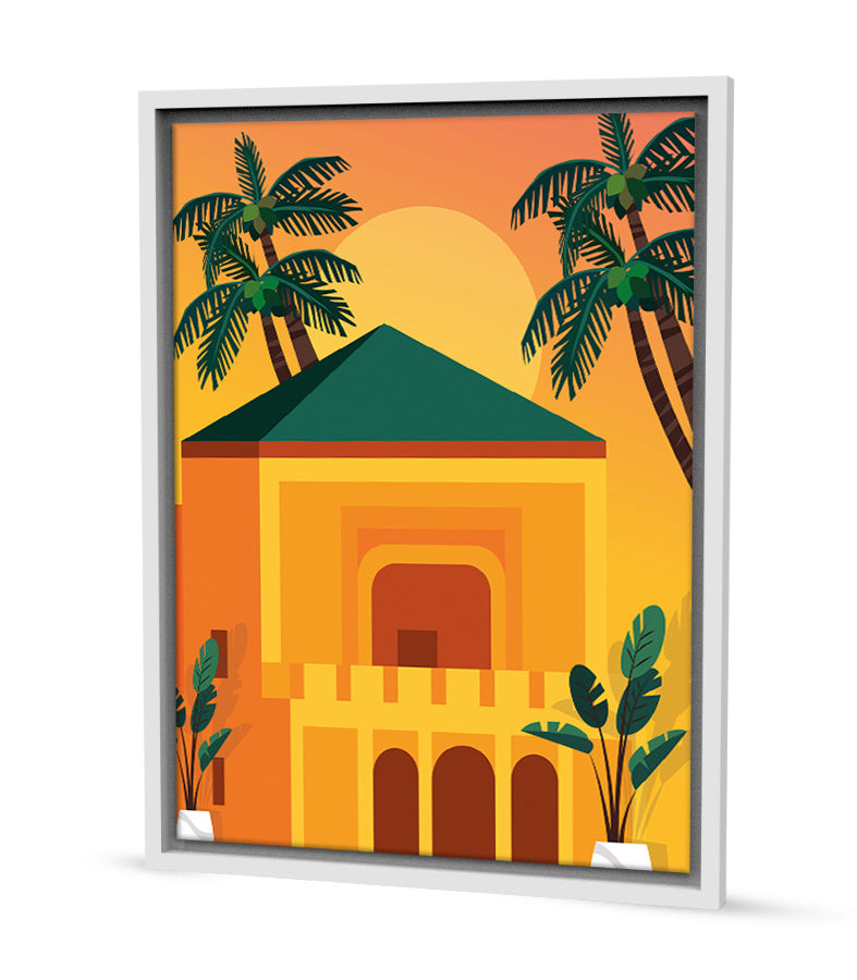 Tableau Decoratif Abstrait &quot;Reflets de la Ménara - Marrakech&quot;