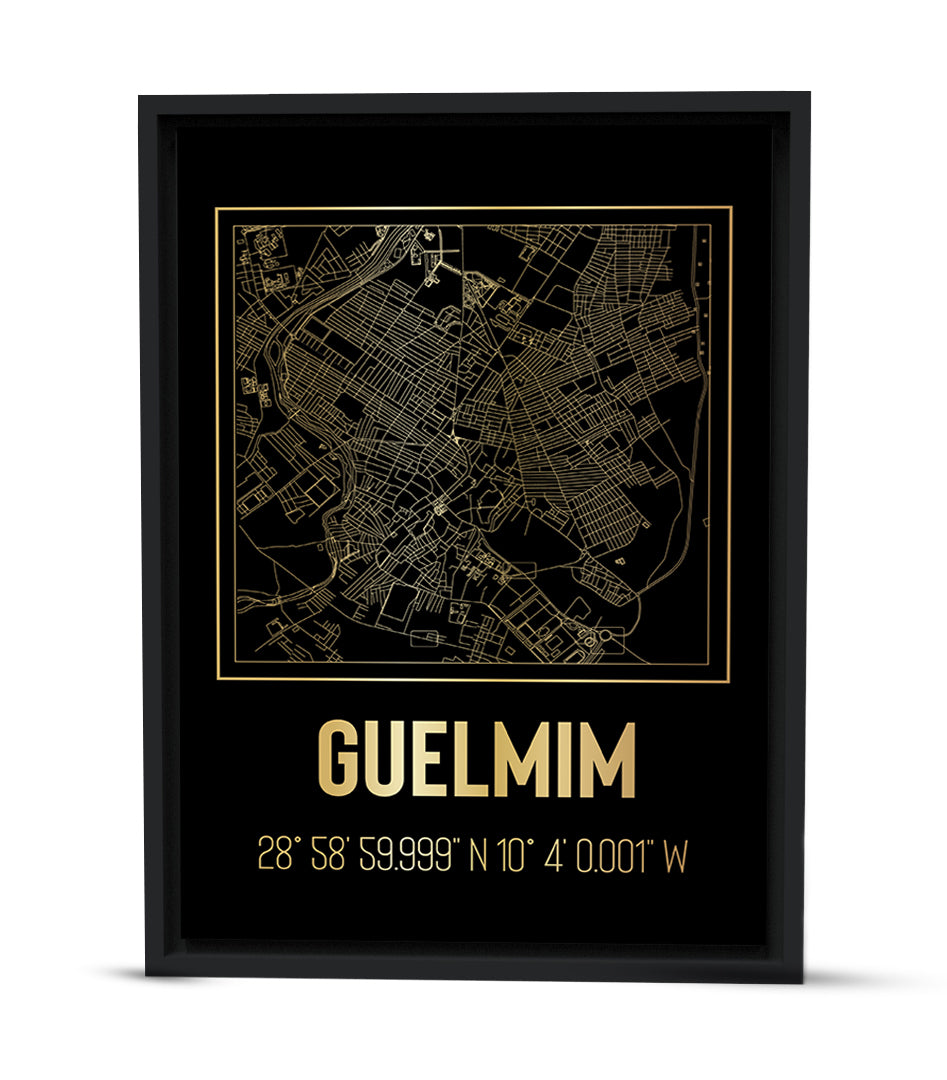 Tableau Décoratif - Tracés Urbains de Guelmim : Cartographie Authentique