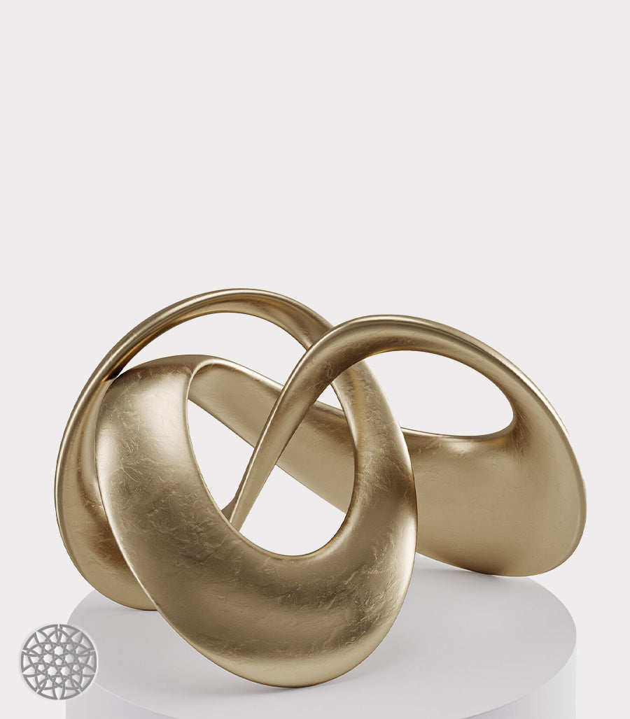 Sculpture Abstraite en Laiton – Fusion d'Élégance et de Fluidité