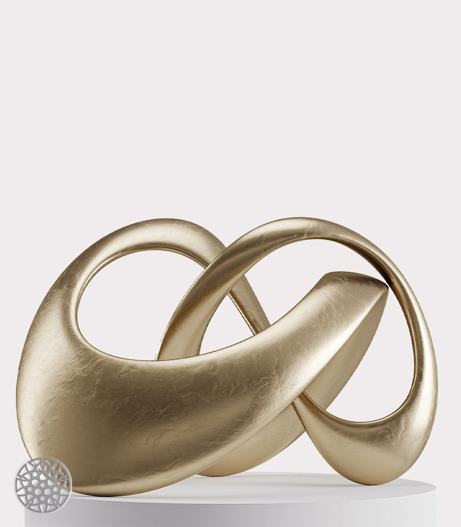 Sculpture Abstraite en Laiton – Fusion d'Élégance et de Fluidité