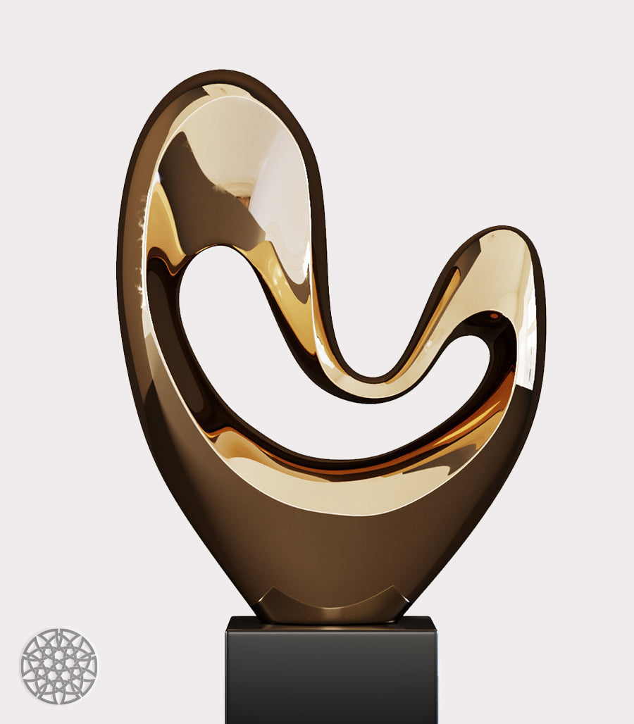 Sculpture Abstraite en Laiton – Émotion et Fluidité