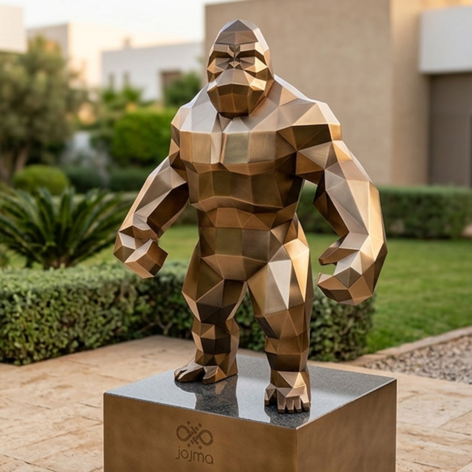 Statue géométrique de gorille