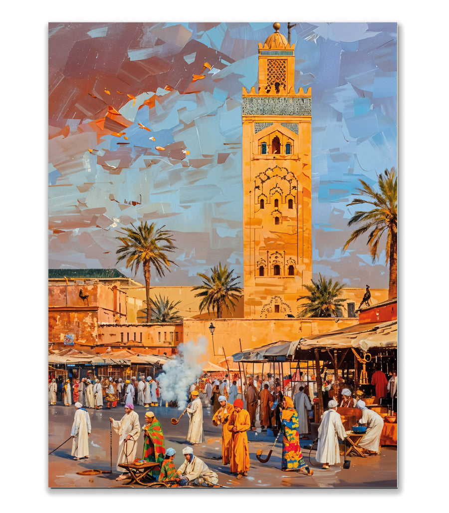 Tableau Décoratif Marocain - La Koutoubia au Crépuscule