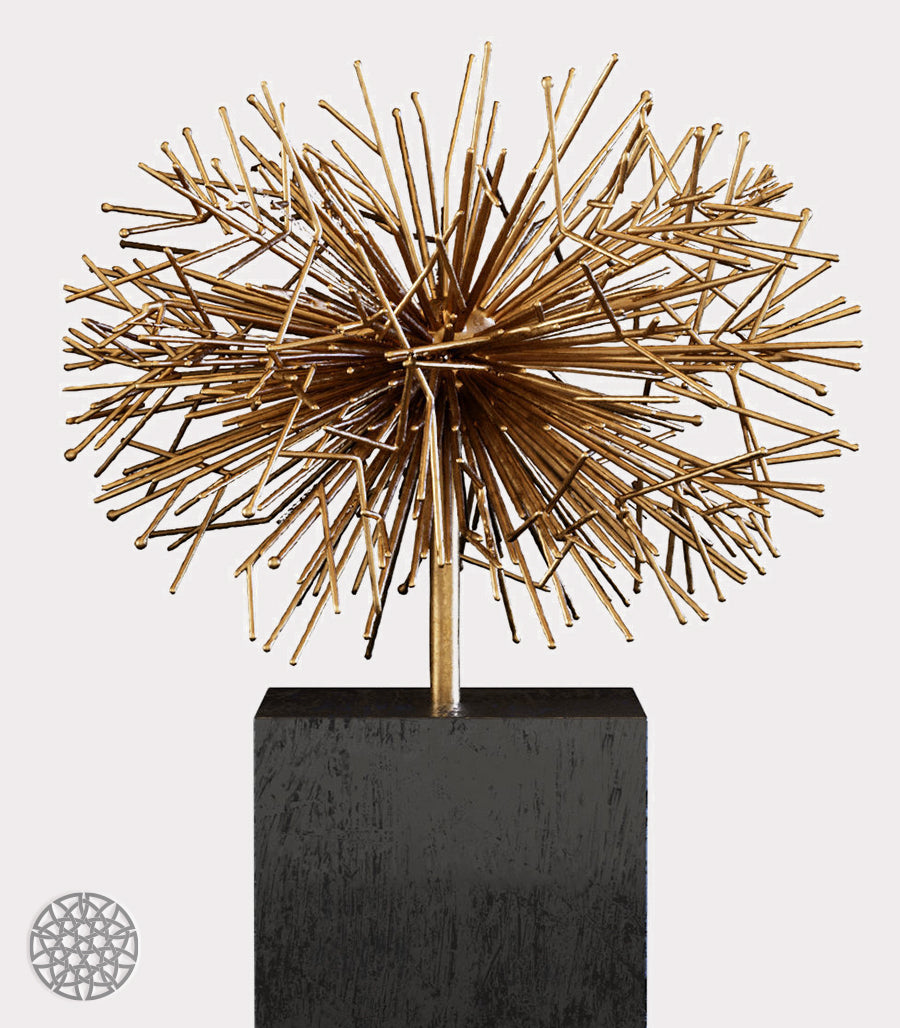 Explosion Astrale – Sculpture Abstraite en Laiton