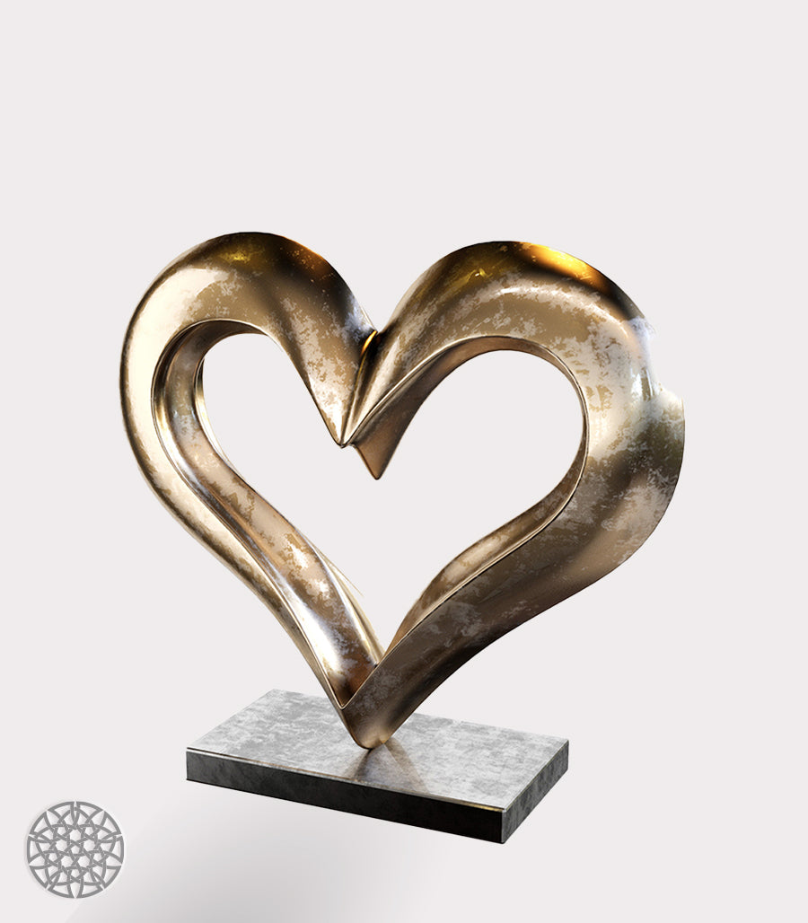 Sculpture Cœur Abstraite en Laiton – Fabrication sur Mesure