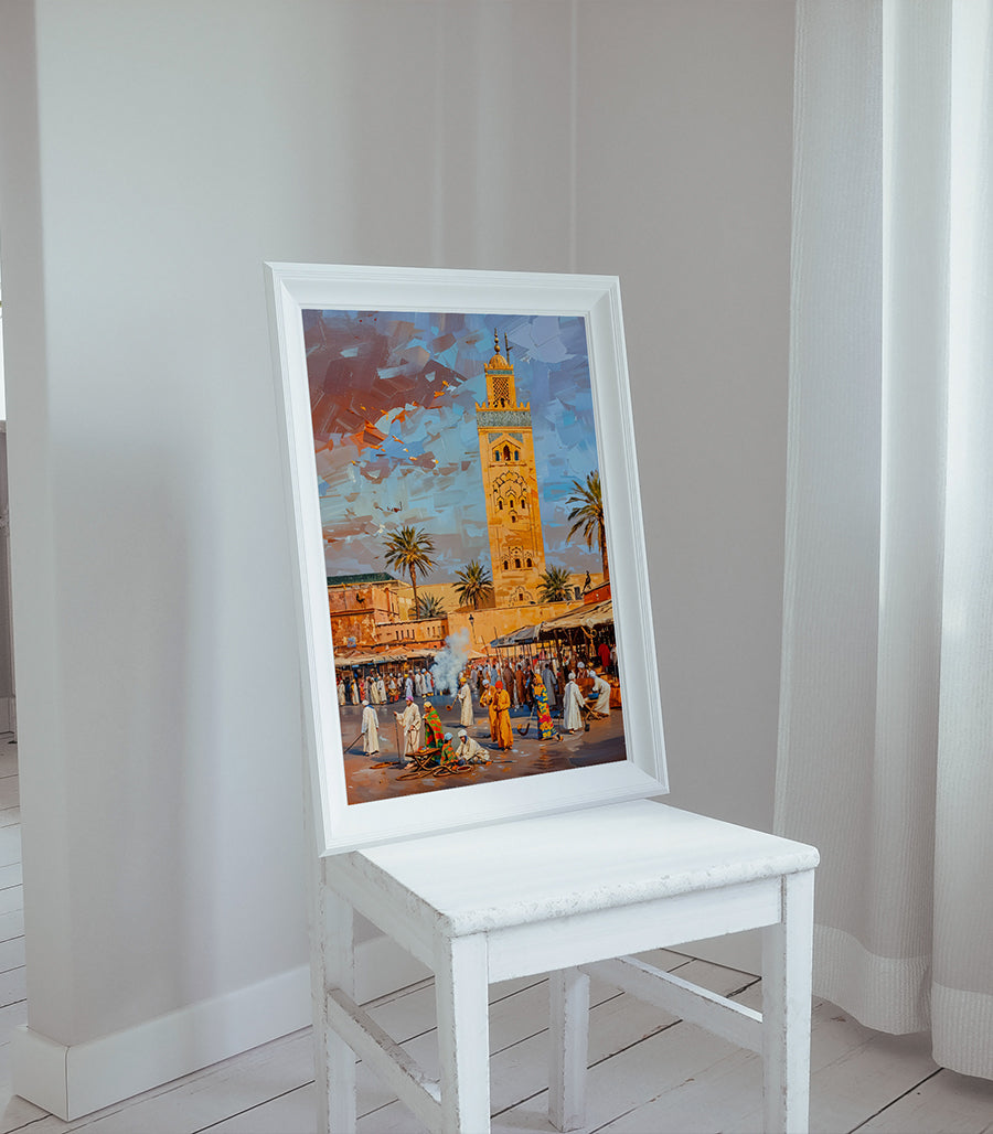 Tableau Décoratif Marocain - La Koutoubia au Crépuscule