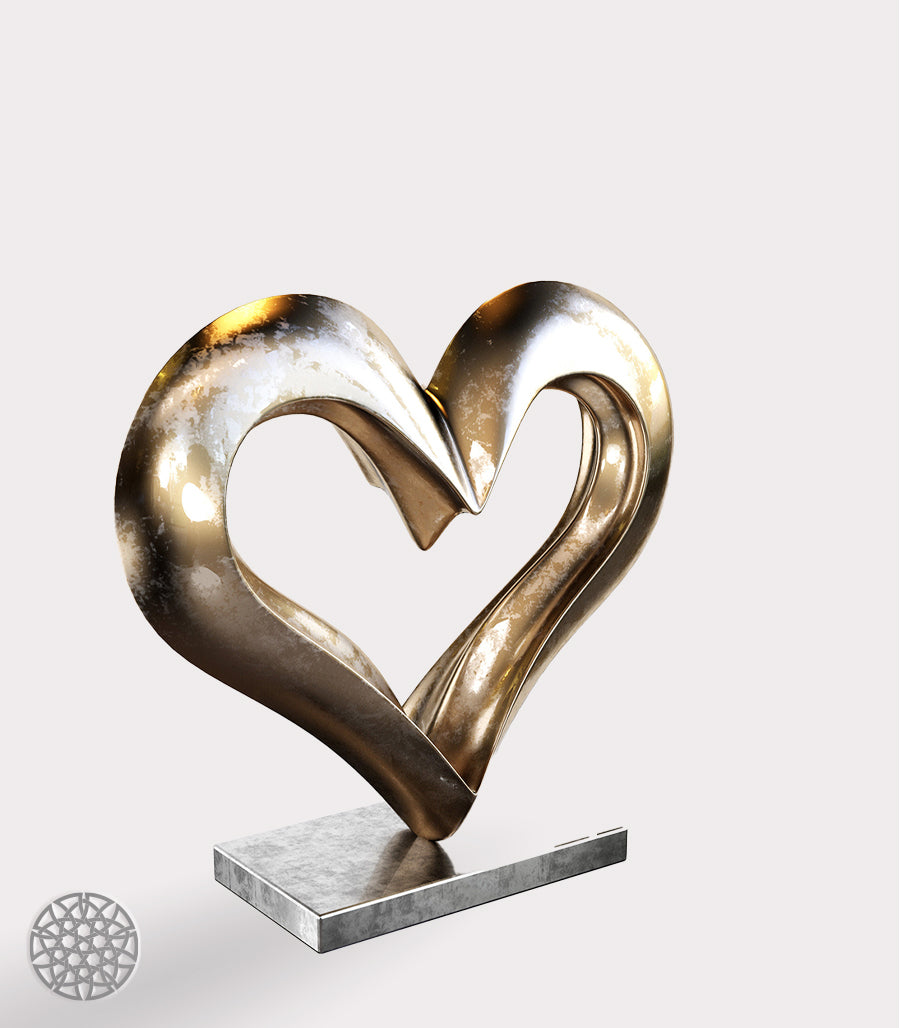Sculpture Cœur Abstraite en Laiton – Fabrication sur Mesure