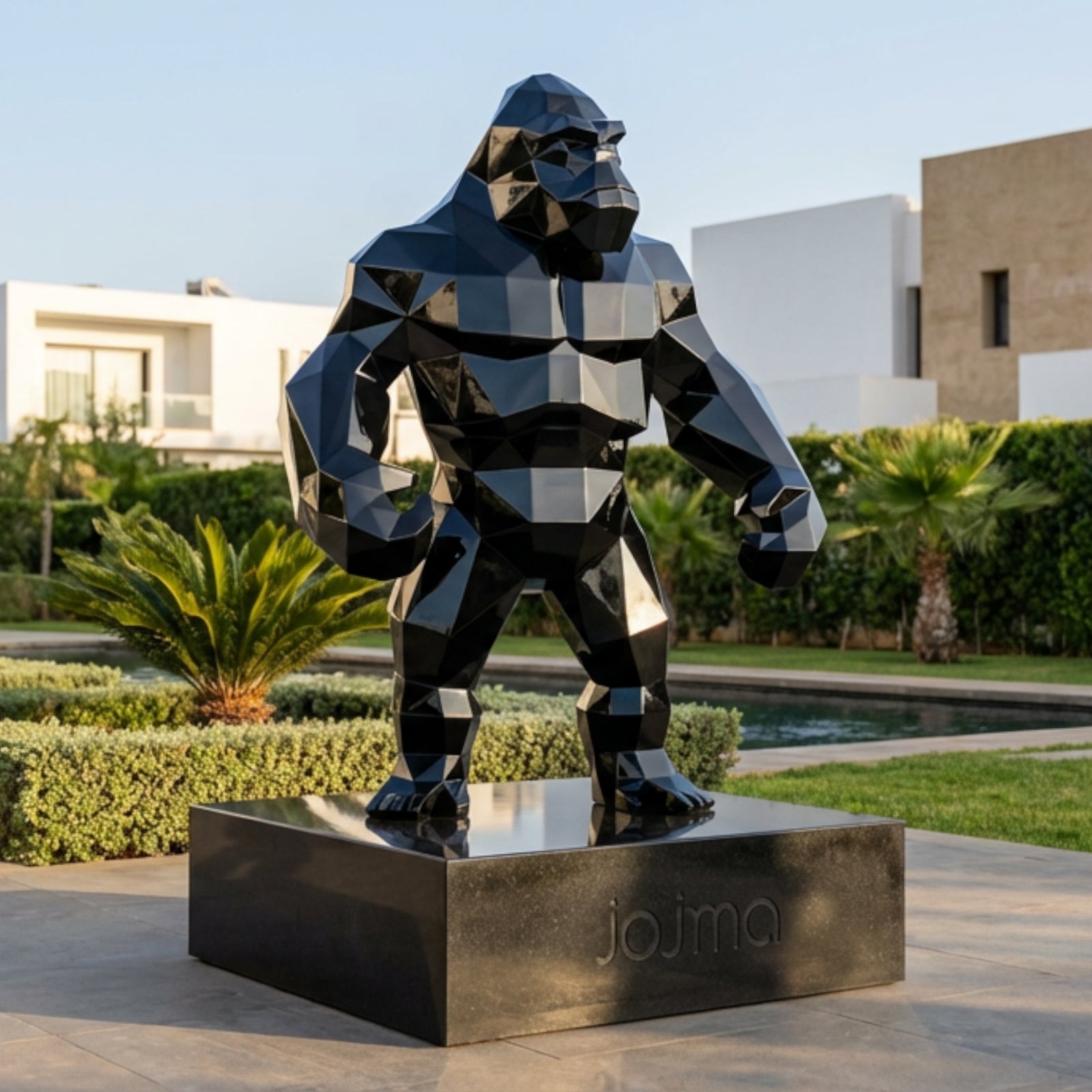 Statue géométrique de gorille