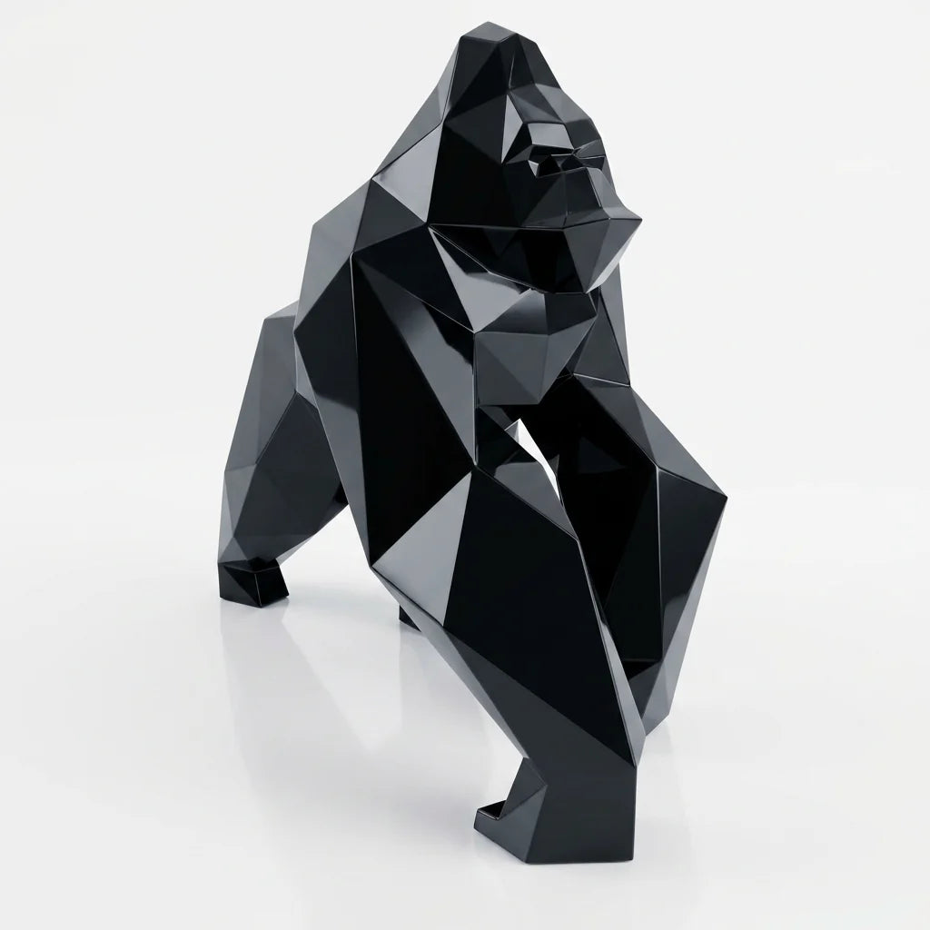Grande Sculpture Gorille Facette
