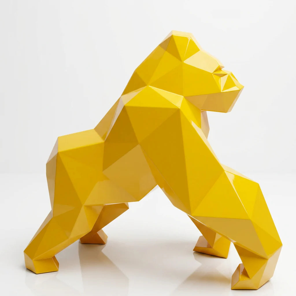Grande Sculpture Gorille Facette