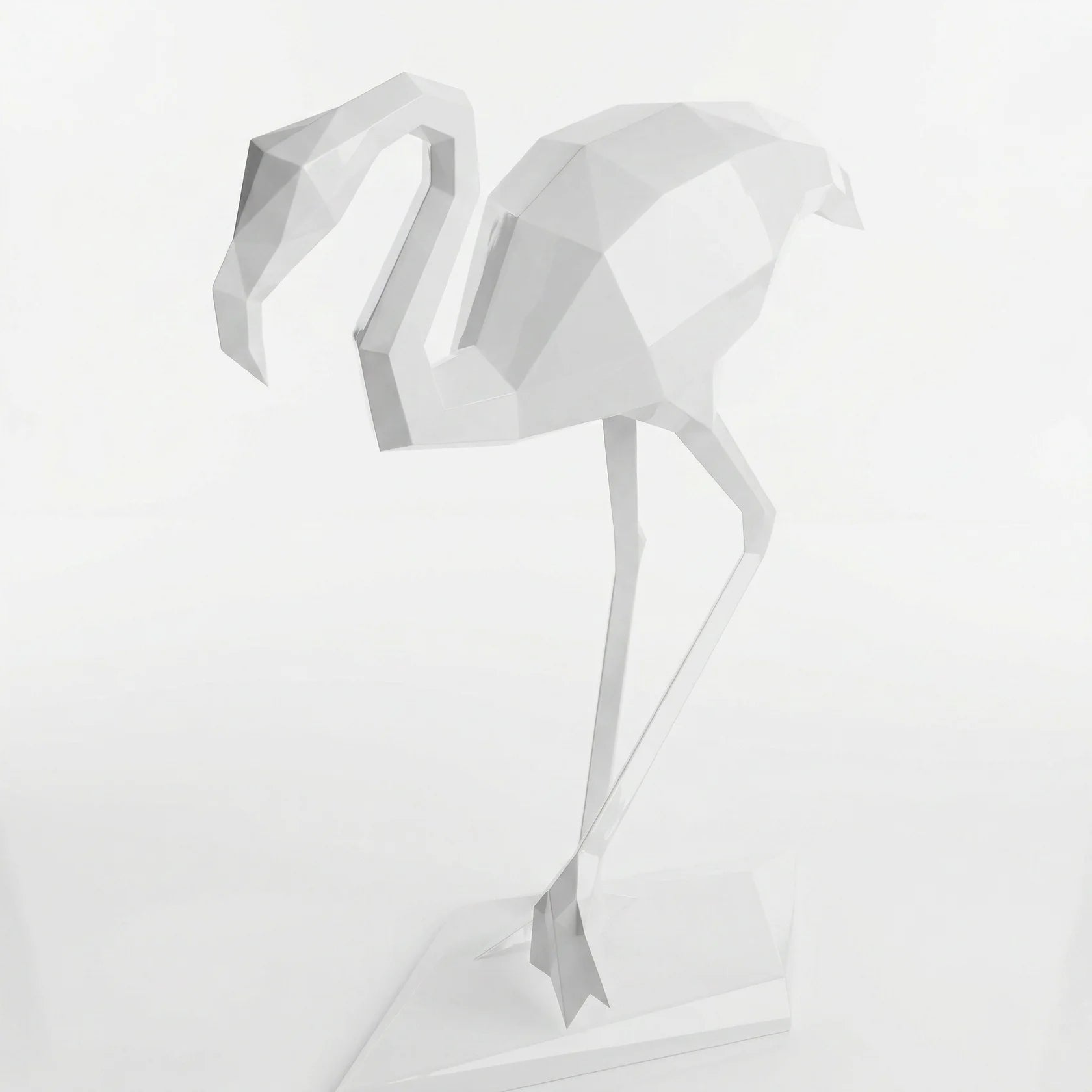 Grande Sculpture Facette Flamant
