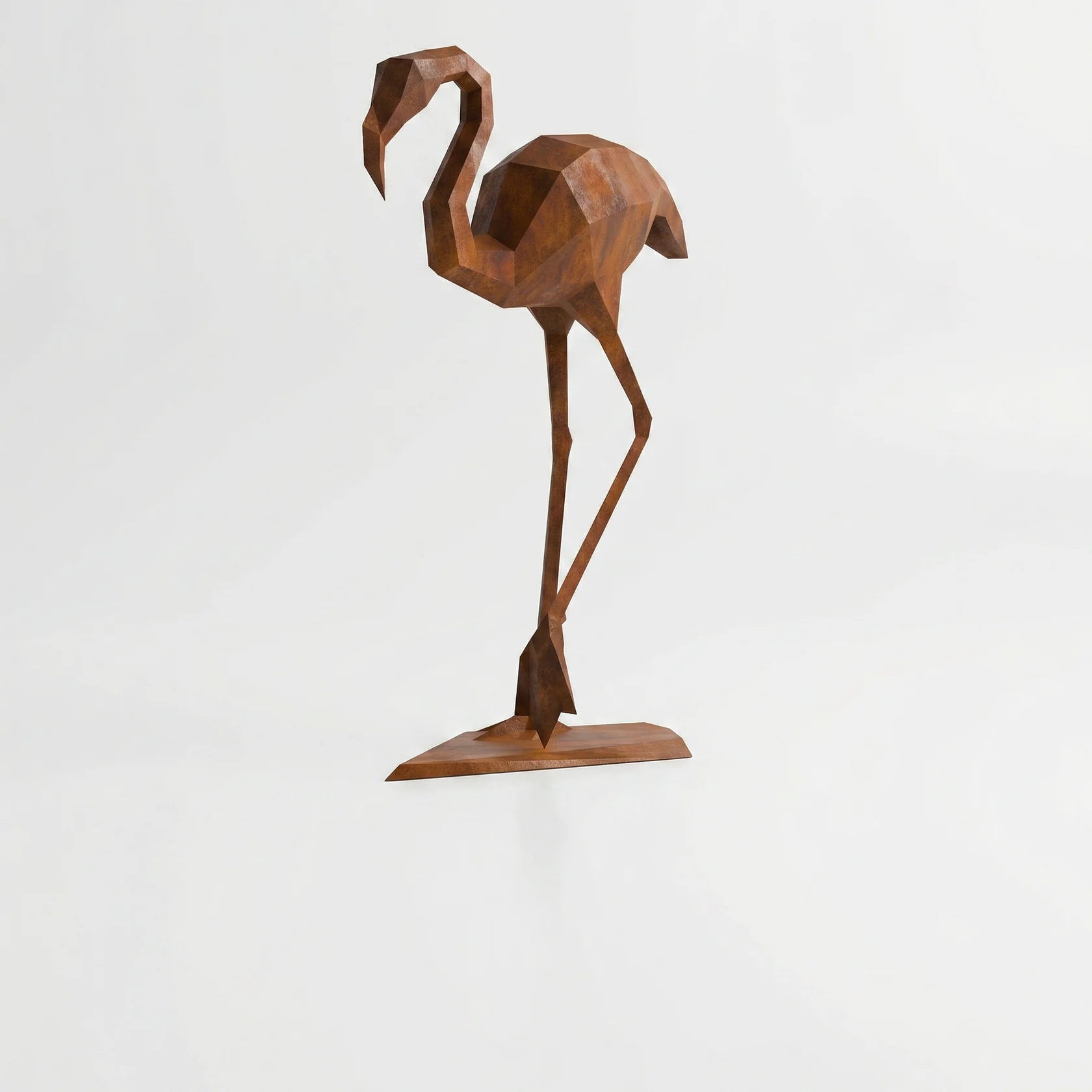 Grande Sculpture Facette Flamant