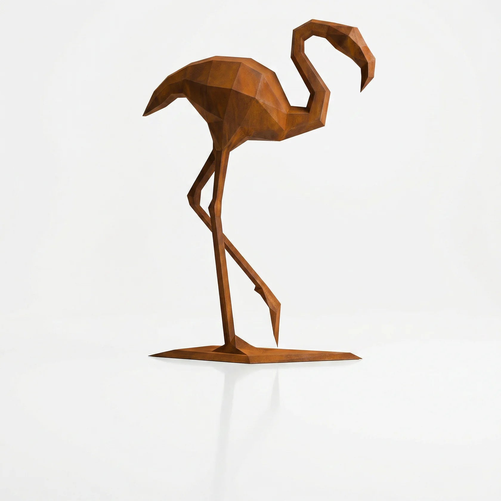 Grande Sculpture Facette Flamant