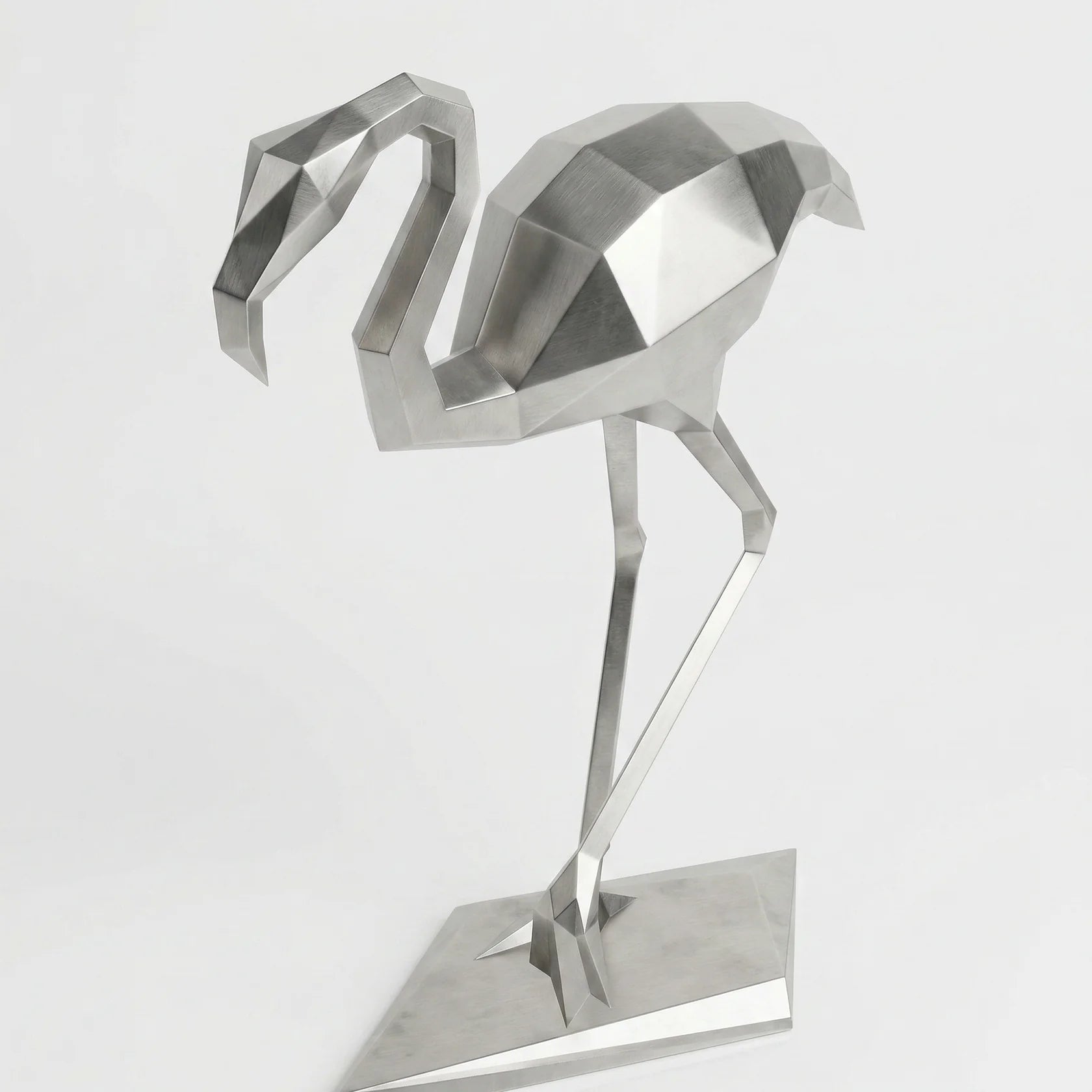 Grande Sculpture Facette Flamant