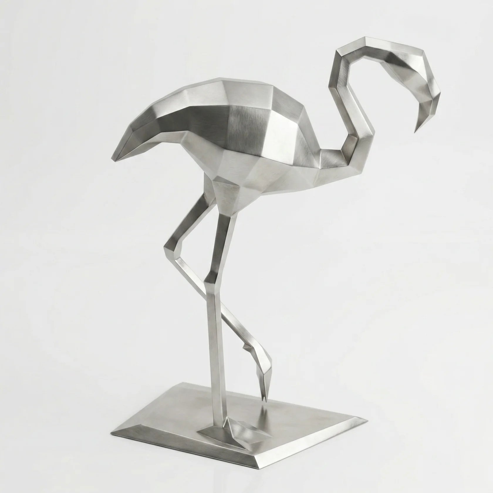 Grande Sculpture Facette Flamant