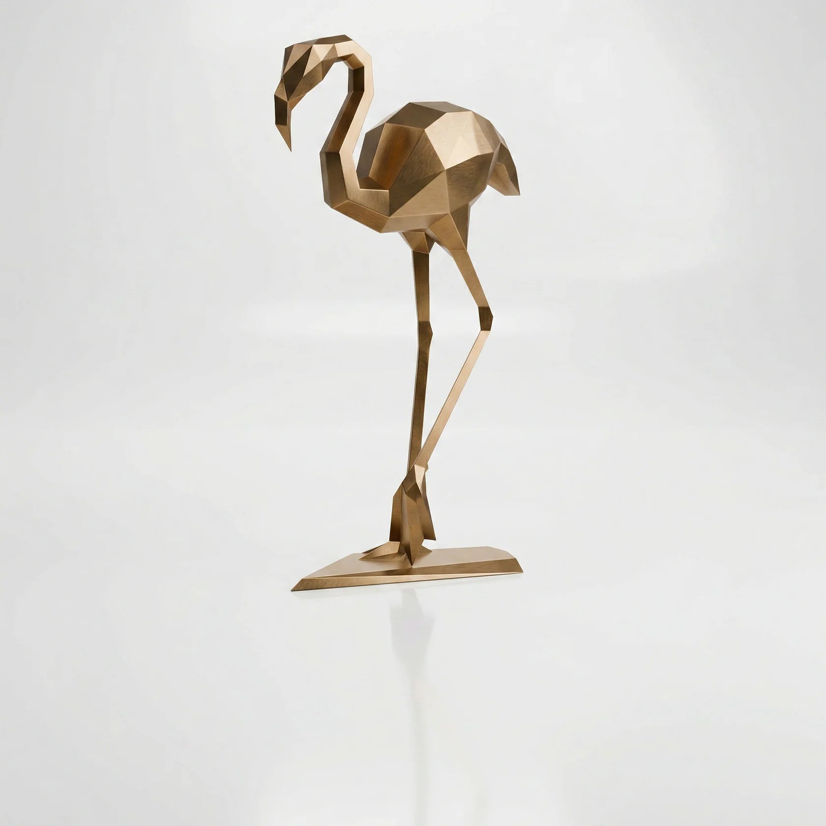 Grande Sculpture Facette Flamant