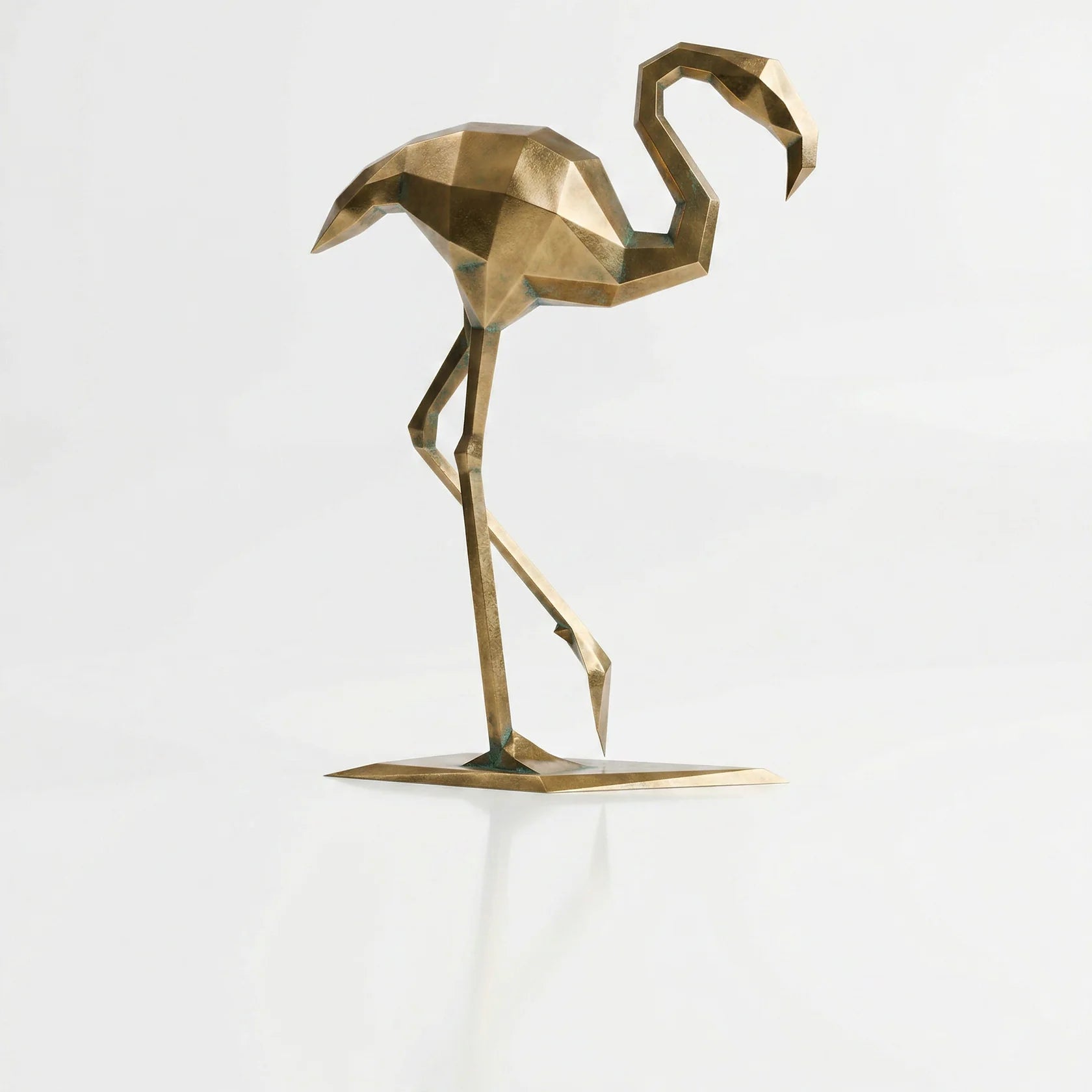 Grande Sculpture Facette Flamant