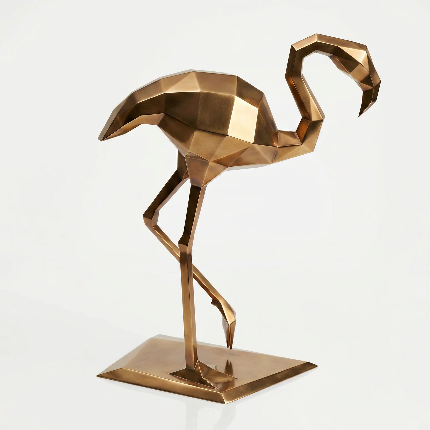 Grande Sculpture Facette Flamant