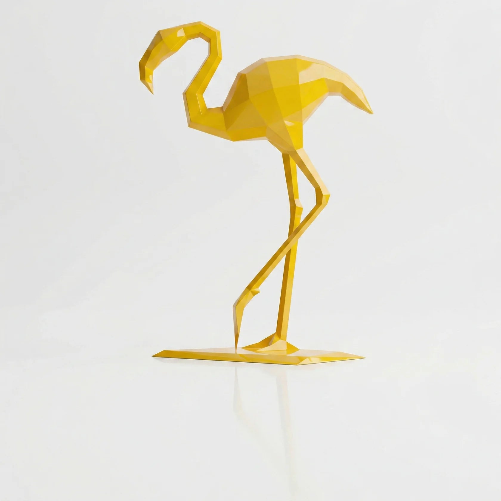 Grande Sculpture Facette Flamant