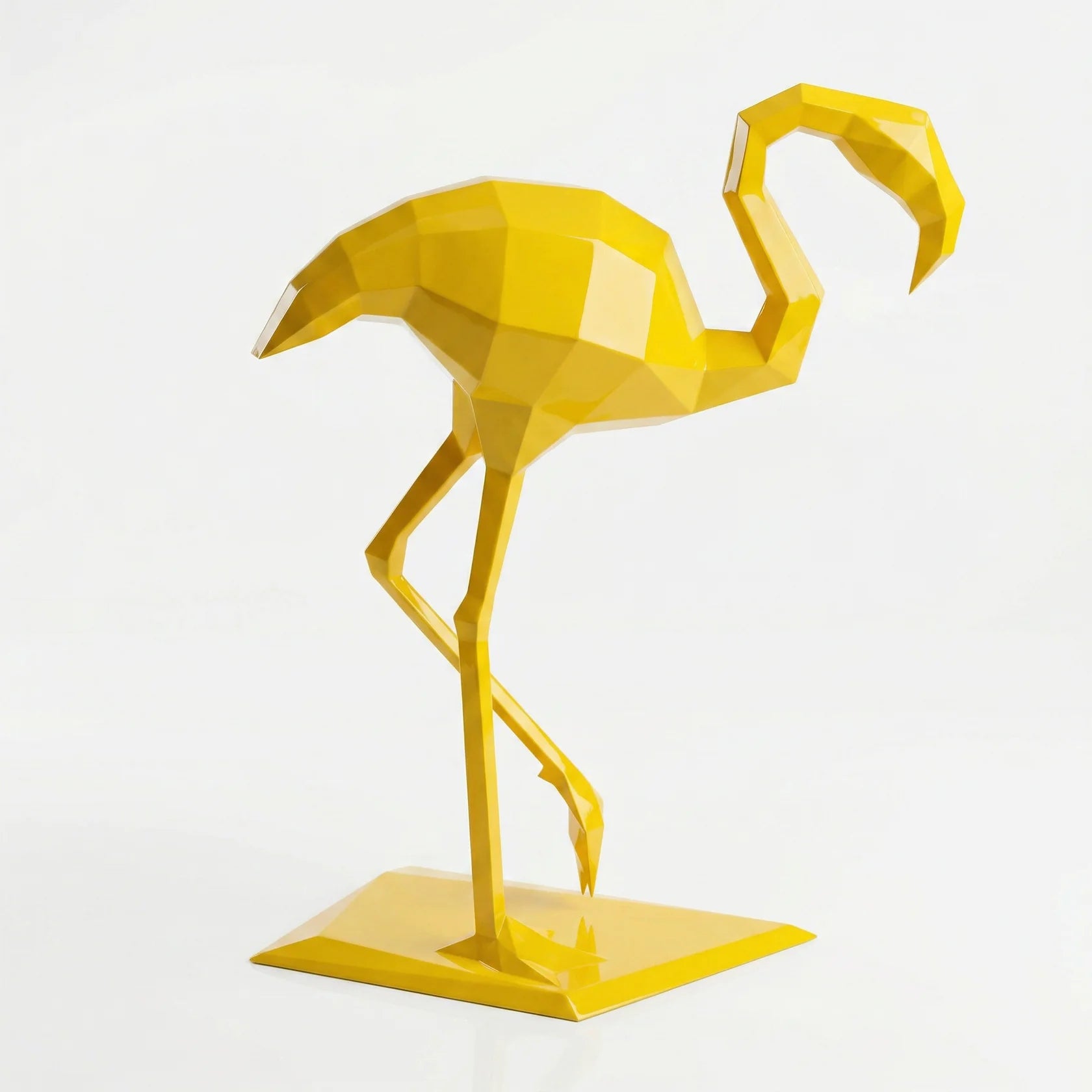 Grande Sculpture Facette Flamant