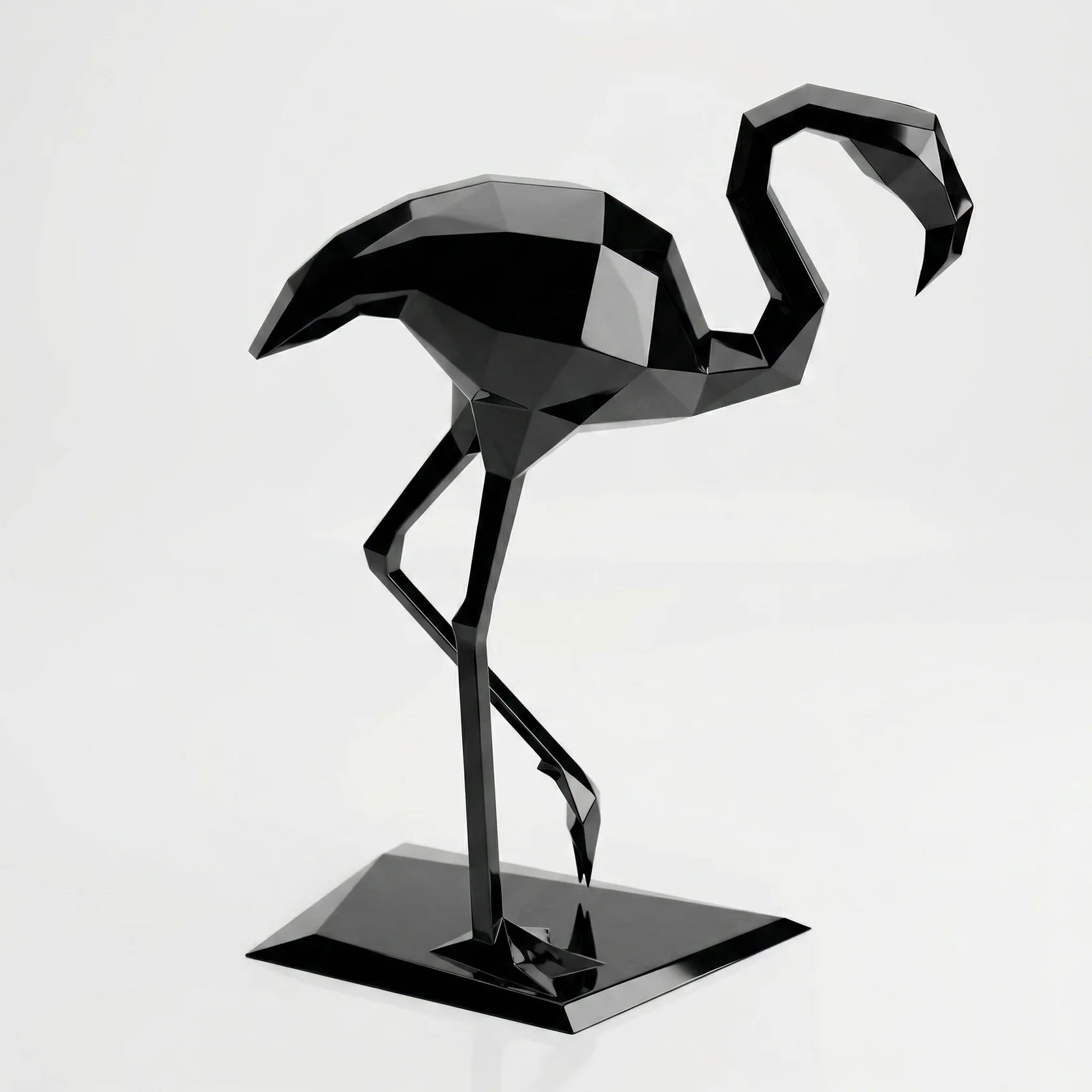 Grande Sculpture Facette Flamant