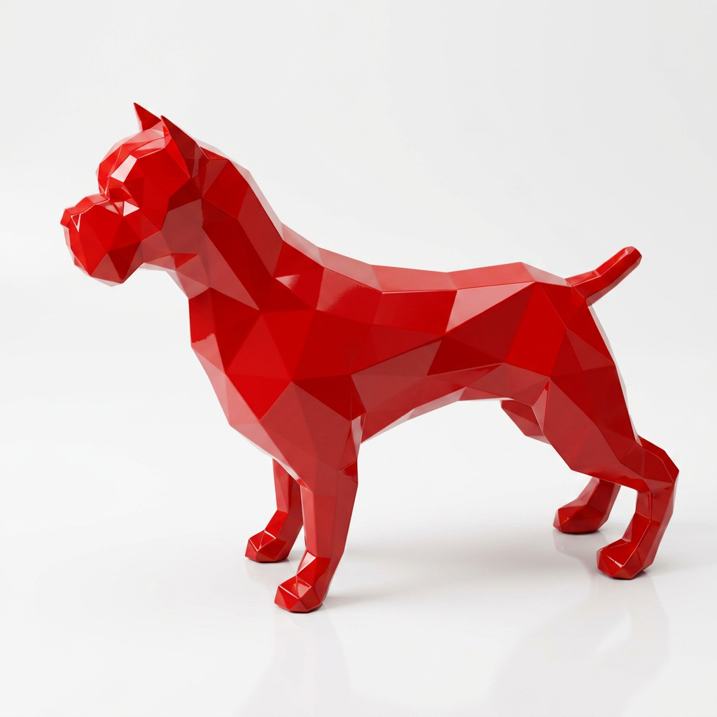 Grande Sculpture Pitbull Polygone