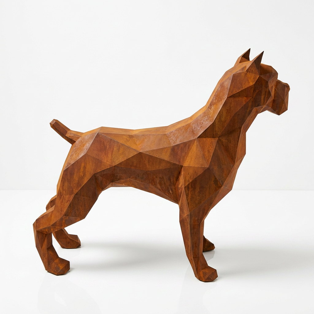 Grande Sculpture Pitbull Polygone