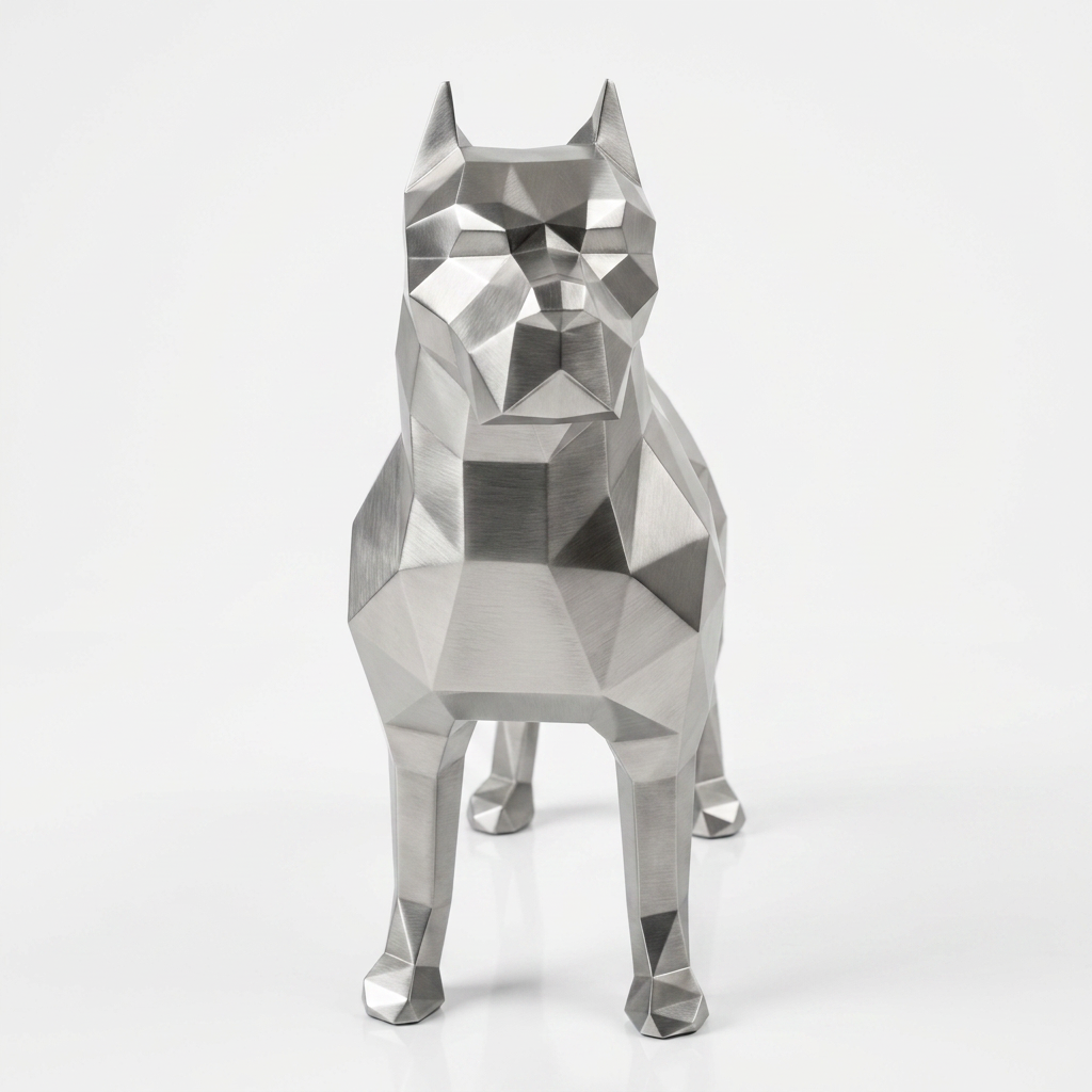 Grande Sculpture Pitbull Polygone