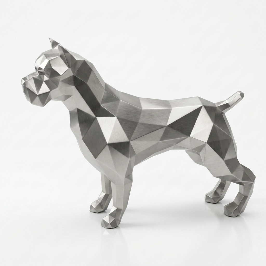 Grande Sculpture Pitbull Polygone