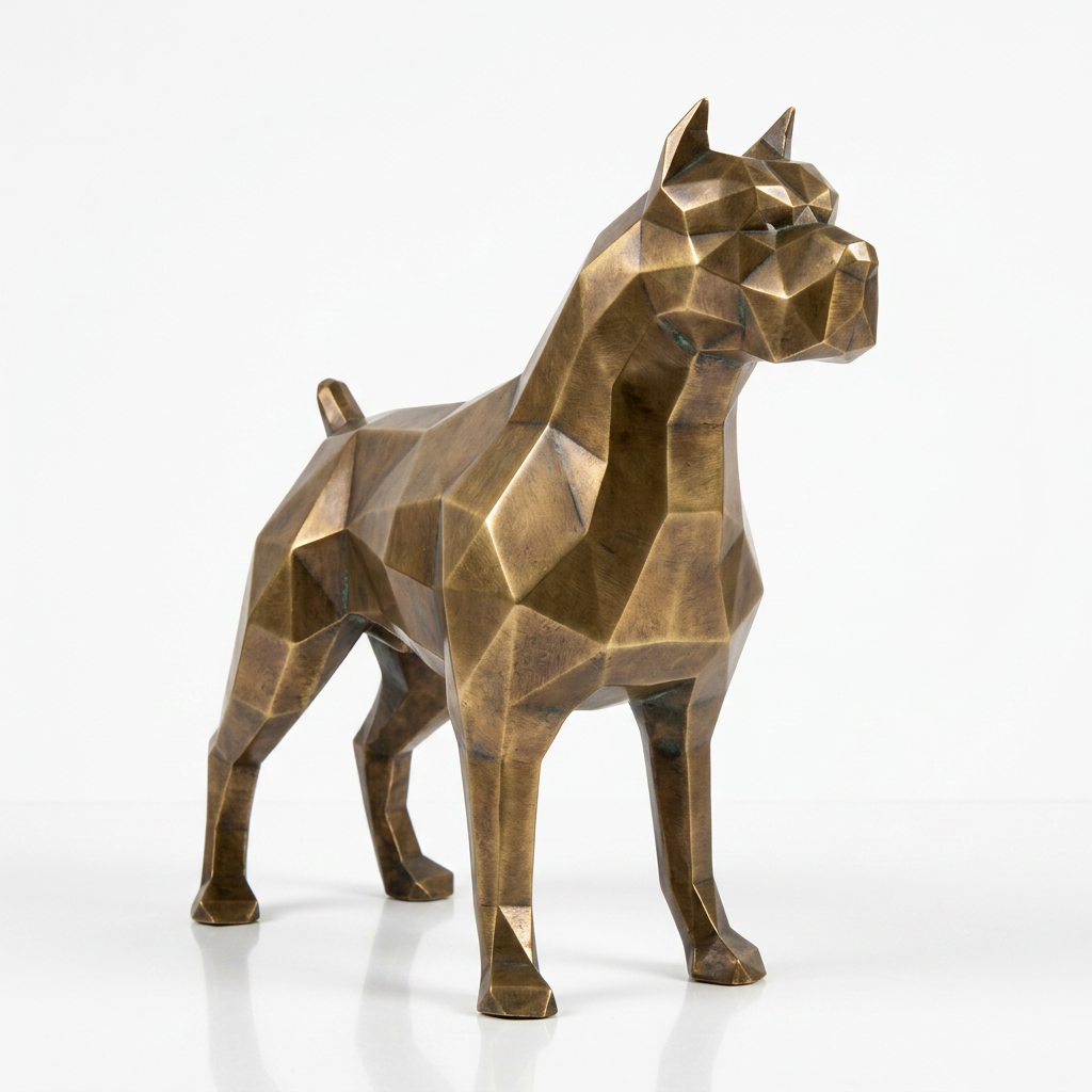 Grande Sculpture Pitbull Polygone