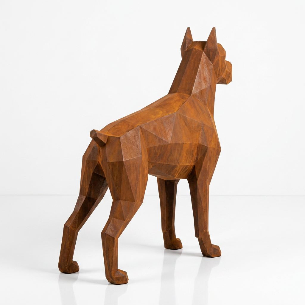 Grande Sculpture Pitbull Polygone