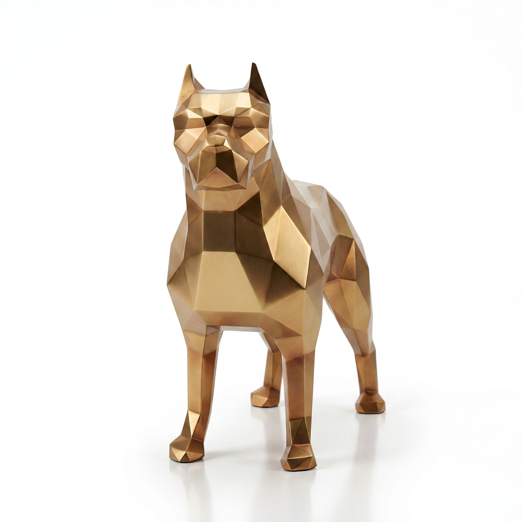 Grande Sculpture Pitbull Polygone
