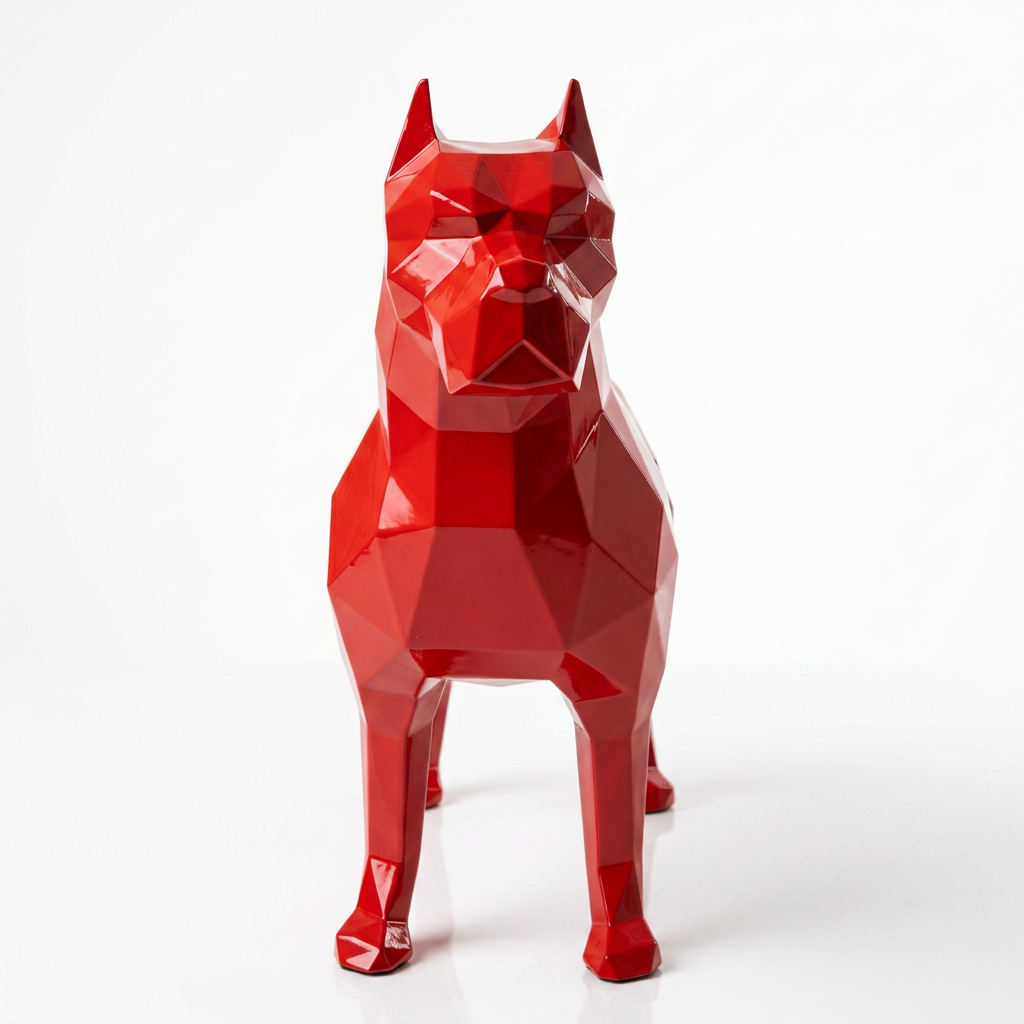 Grande Sculpture Pitbull Polygone