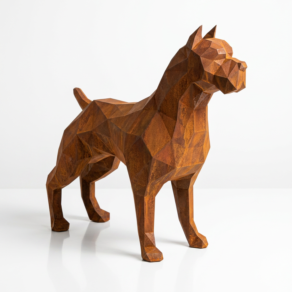 Grande Sculpture Pitbull Polygone