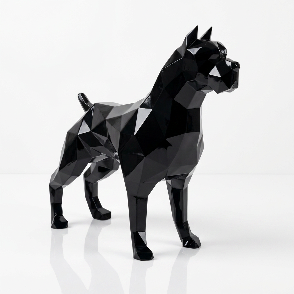 Grande Sculpture Pitbull Polygone