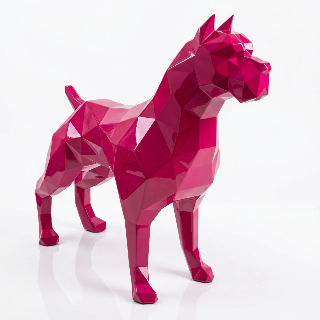 Grande Sculpture Pitbull Polygone