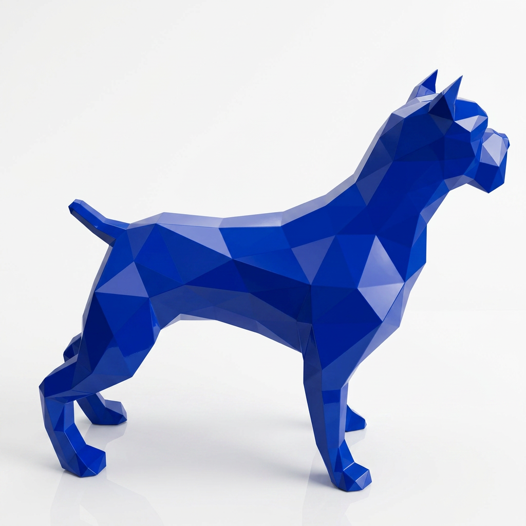 Grande Sculpture Pitbull Polygone