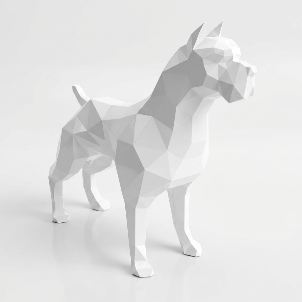 Grande Sculpture Pitbull Polygone