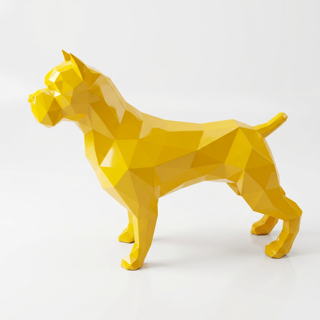 Grande Sculpture Pitbull Polygone