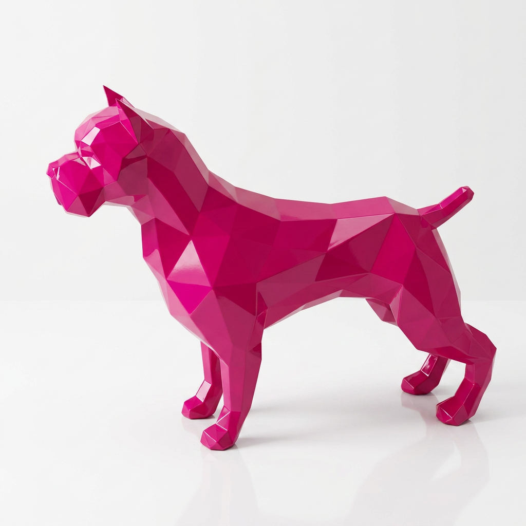 Grande Sculpture Pitbull Polygone
